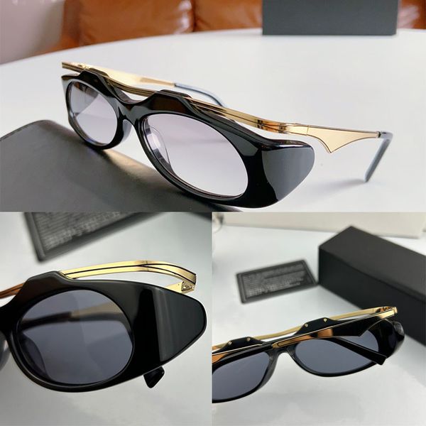 

Luxury metal oval policy sunglasses designed by high-quality and elegant men and women with Lunettes de Soleil SLM135 temple metal triangle decoration vacation