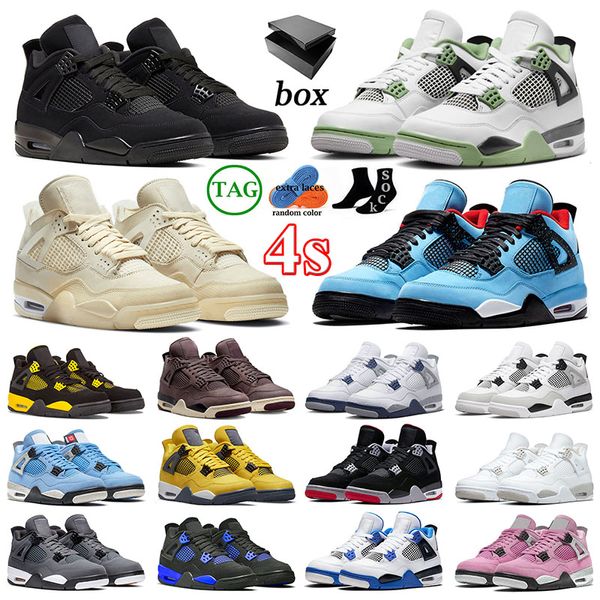 

Jumpman 4 Basketball Shoes Men Women 4s Frozen Moments Pine Green Black Cat Thunder Military Black Midnight Navy Sail Bred Mens Trainers Sport J4 Outdoor Sneakers, Jumpman 4s-38