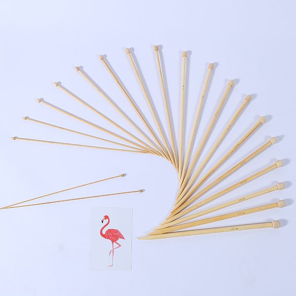 

manufacturer's direct supply of polished round headed carbonized single pointed straight needle sets, scarves, hats, weaving tools, bamboo sweater needles 5 sets/piece, Multi-colored