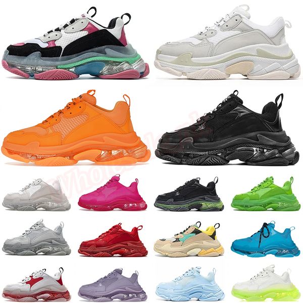 

Triple S Designer Shoes Men Women Plate-forme Oversized Balencigas Clear Sole Red Crystal Bottom Pink Foam Athletic Shoe Luxury Trainers Fashion Sneakers Outdoor, #a5 36-45 clear sole