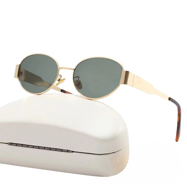 

Glasses E Sunglass Designer Woman Eyewear Mens and Womens Universal Polarized Oval Rimmed Sunglasses Nose Rest Metal Polishe Sun Frame
