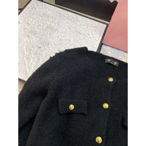 

Autumn And Winter Long Sleeves Korean New Casual Simple Letter Label Towel Material Shows Thin Temperament Knitted Cardigan Coat, Black