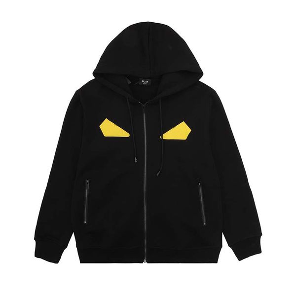 

Designer Men's Jackets Fendi1 Jacket Cool Cartoon Pattern Cardigan Luxury Brand Casual Letter Print Long Sleeve Women's Casual Zipper Fashion Couple, Black
