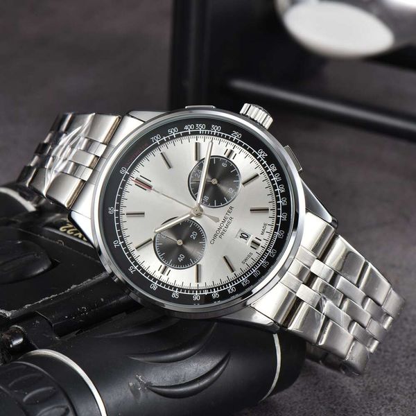 

Designer Breit Watches Men's Luxury watches Top watch 2023 New Men's Leisure Quartz Five Needle Multi functional Waterproof Glow Belt Watch Batch High-end top quality
