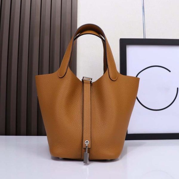 

Picotin Lock Bag Bucket Bag Quality Fashion One Shoulder Bag Tote Bag Luxury Designer Bag Female brand leather Large capacity purse casual shopping, #13