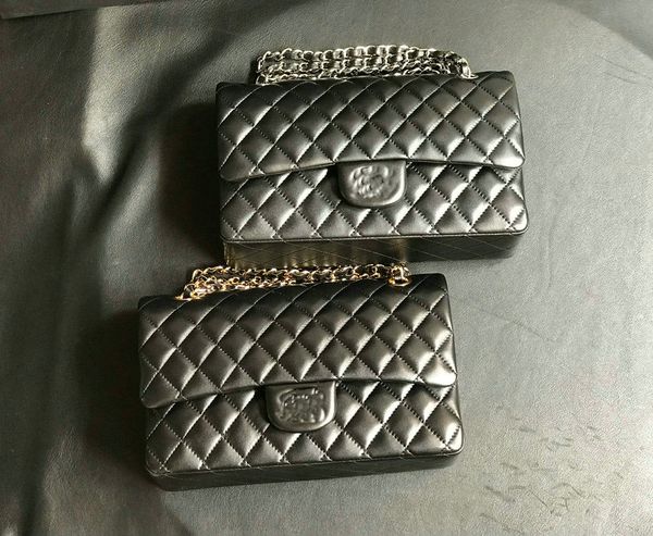 

10A Mirror quality calfskin shoulder bags classic 25.5cm sheepskin diamond lattice flap bag designer women chain cross body bags luxuries designers handbag with box, Gold