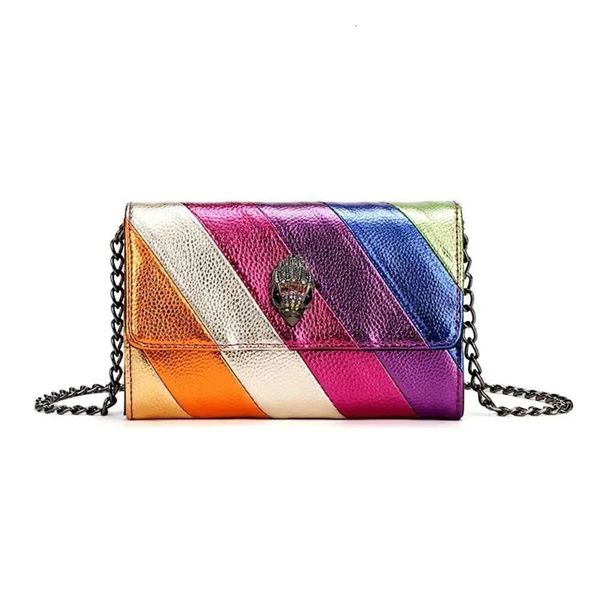 

Handbag Mirror Quality Designer Kurt Geiger Rainbow Stripes Leather Purse Shoulder Clutch Flap Tote Heart Bag Envelope Crossbody Bags, Cream