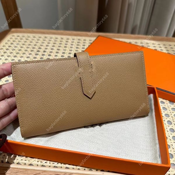 

10A TOP high quality designer bags men wallet card holder Plain Epsom Genuine Leather Long wallet Advanced full manual customization 5 card slots With box women purse