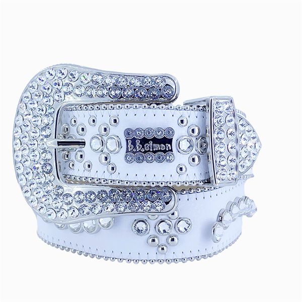 

BB simon bb belt Strap Men Women Rhinestones Designer Belt Western Bling Crystal Dia Studded Belts, No.10