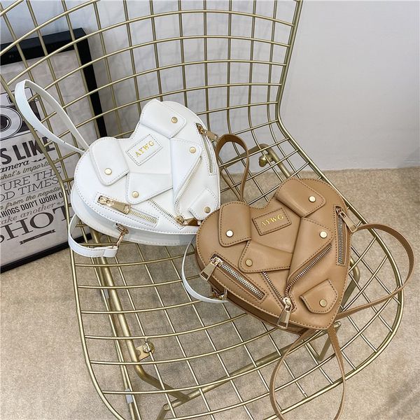 

Factory wholesale womens shoulder bags 6 colors spice wind clothes fashion bag niche popular love women handbag street trend rivet handbags 315241#, Khaki-315241#