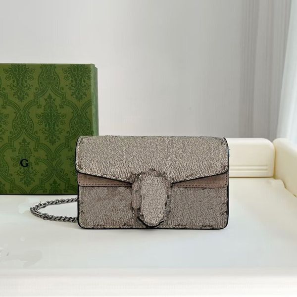 

High-end Designer Fashion Exquisite Mini Handbag Shoulder Bag 476432~110140, Dark khaki