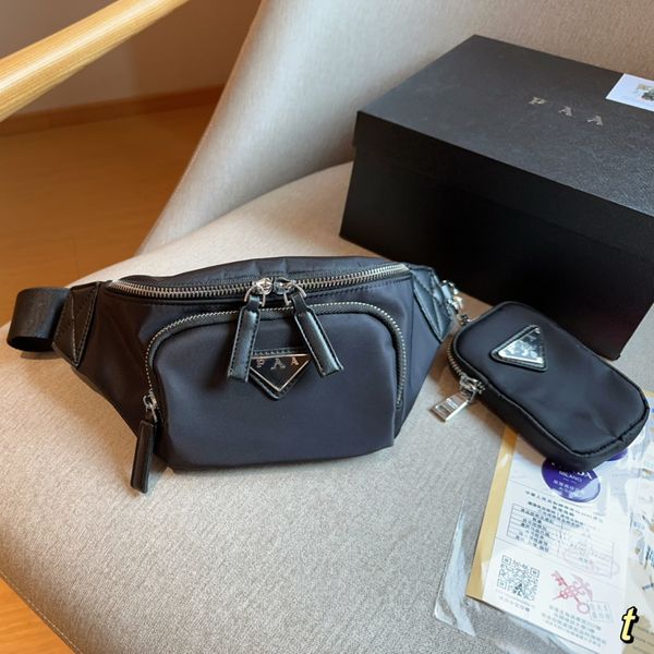 

Unisex Waist Bag Designer Fanny Pack Nylon Waterproof Fabric Chest Bag Waist Bags Multi-purpose Size 22cm Gift Box Packaging, A1-size:22cm
