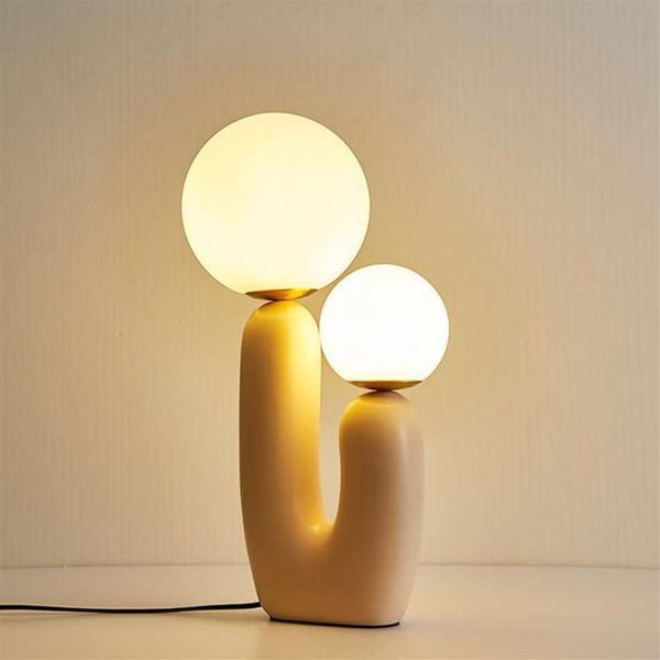 

Lamps Table American Creative Finger Cactus Shape Resin Lamp Bedroom Beside Living Room Decoration Study Light Fixture G9 Bulb241j