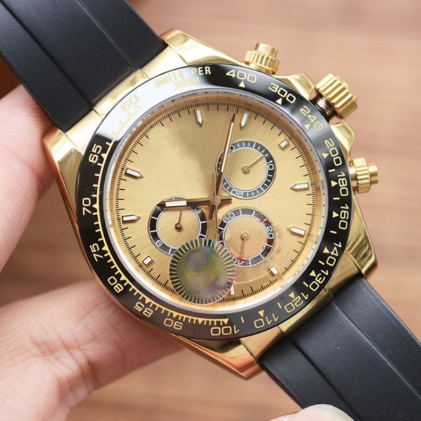 

Designer Watch Men's Top Luxury Watch Waterproof Sapphire 40mm Panda dial Rubber Band Men's Watch Montre de Luxe Factory Gift Watch 007, Champagne
