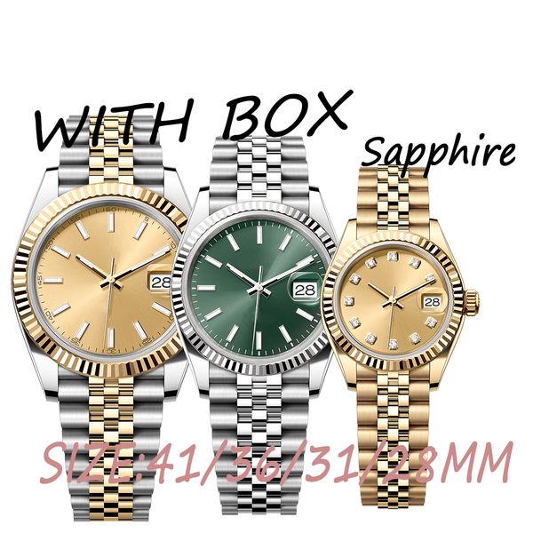 

Luxury Mens Automatic Mechanical movement Watches 36/41MM Full Stainless steel Luminous Waterproof pink 28/31MM Women Watch Couples Style Classic Wristwatches, Colour 1