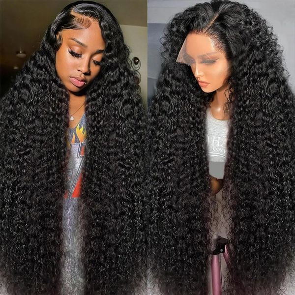 

Wigs 13x4 13X6 Transparent Lace Front Human Hair Wigs Brazilian Deep Wave 4X4 Lace Closure Wig Wet and Wavy Water Curly Glueless Wig, 5x5 glueless wig