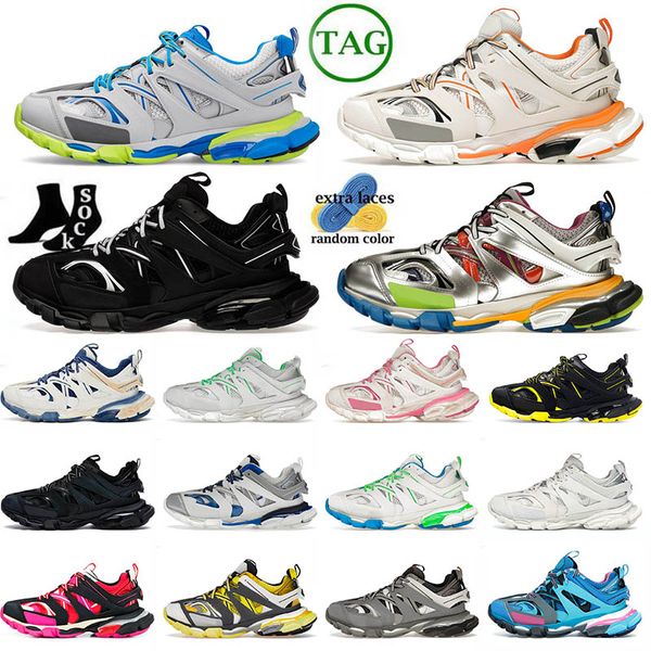 

Tracks 3 3.0 Triple White Black Sneakers Designer Men Dress Shoes Women Sneaker Gomma Leather Mens Trainers Nylon Printed Platform Paris Shoe, 17 36-40