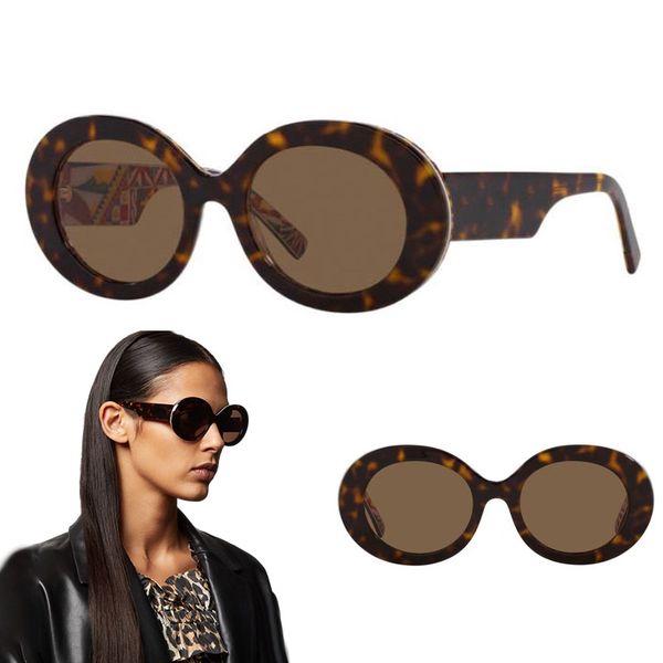 

Fashionable oval framed sunglasses with acetate patterned frames metal letter logo on temples gradient Sonnenbrillen elegant and luxurious men s and women s DG4448