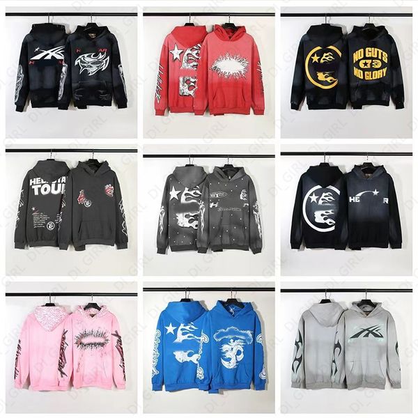 

Men Designer Hoodie Womens Casual Loose Hooded Sweatshirt High Street T shirt Heavy Craft Unisex Hoodies Size -2XL di_girl Di_girl, Pink