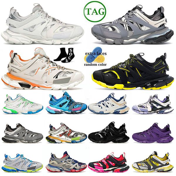 

Designer Shoes Sneakers Men Dress Shoes Women Tracks 3 3.0 Leather Platform Sneaker Black White Grey Flat Rubber Lace Outdoor Mens Trainers, B25 36-40