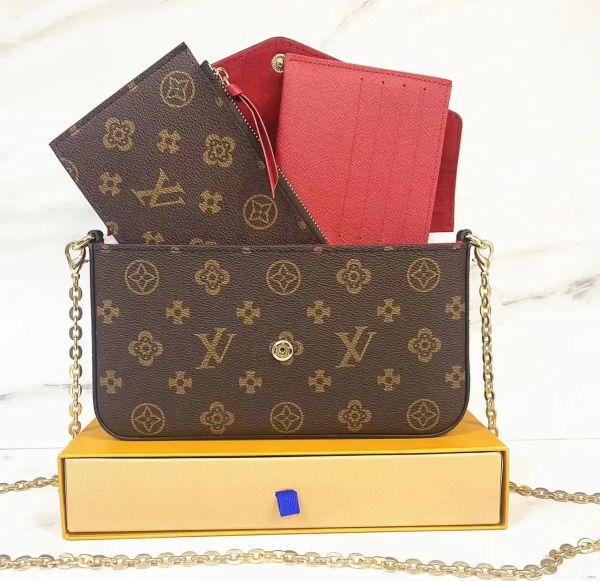 

2023 TOP WOMEN Luxurys Designers Bags Messenger Handbag Crossbody Chain Shoulder Bag Totes Wallet M61276 Louiseitys Woman Handbag viutonity, Old flower-red