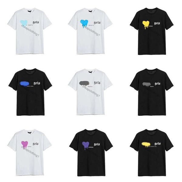 

Luxurious Spring Summer Tshirts For Men Designer Pa Mens T Shirts For Men Clothes Crewneck Tshirt Brand Spray Heart Letter Cotton Short Sleeve Womens T-shirts