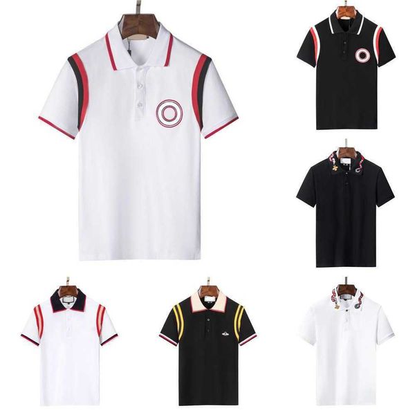 

Mens Polos Designer Polo Shirts For Man Fashion Tshirts Embroidery Snake Garter Little Bees Printing Pattern Tshirt Clothes Clothing Black White Poloshirts, 11