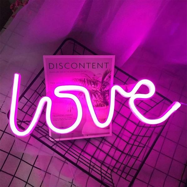 

Lights Night LED Neon Love Shape Light Sign Lamp Battery USB Double Powered Nightlight For Indoor Christmas Wedding Birthday255Z light