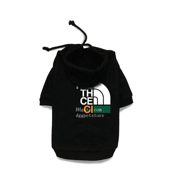 

Designer Clothes Brand Apparel with Classic Letter, Warm Dog Hoodie Streetwear Cotton Sweatshirt Fashion Outfit for Dogs Cats Puppy Small Medium  A901, Black