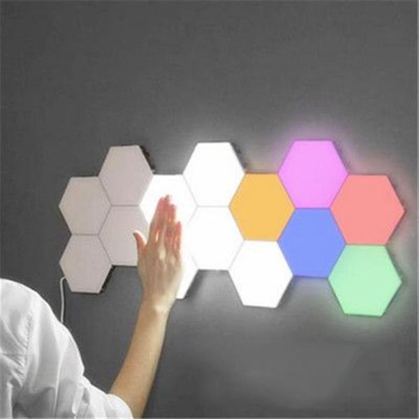 

product LED douyin quantum induction lamp optional background light six decorative wall lamp restaurant honeycomb remote contr2564