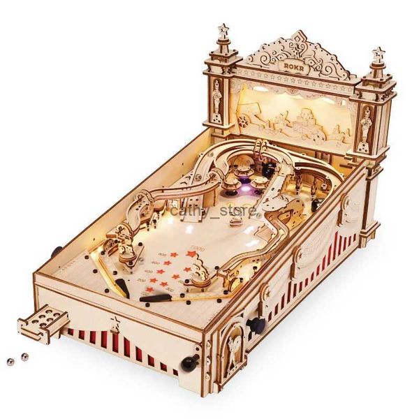 

Puzzles 3D Robotime Rokr Pinball Machine 3D Wooden Puzzle Toy Assembly Model Building Kits for Children Kids Birthday GiftL231223