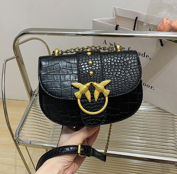 

Women shoulder bag 4 colors Joker elegant solid color embossed leather handbag classic atmospheric stone chain bags street trend rivet handbags 2904#, Khaki-2904#