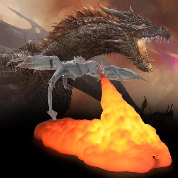 

Lights Night 3D Fire Dragon Lamp Home Creative Breathing LED Charging Table Gift Magic Children's Desk285j
