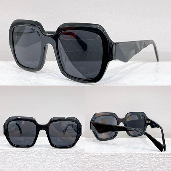 

PR letter symbol sunglasses acetate frame oversized design with complex geometric facets on the edges three-dimensional design of temples with PR logo PR28ZS