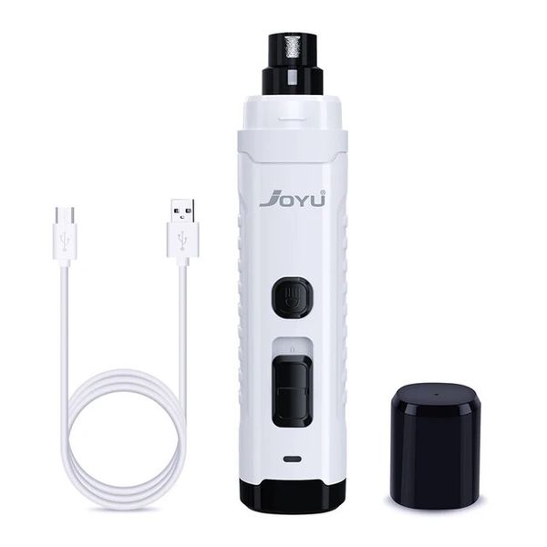 

JOYU Electric Nail Clippers for Dogs, Nail Polishers, Rechargeable Silent Trimmer with USB Charging for Cats and Paws, Nail Care Tool, White