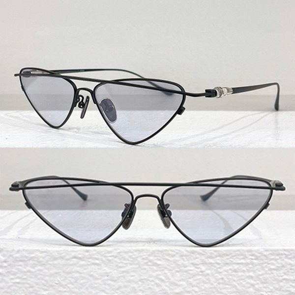 

Metal cat eye irregular people sunglasses metal inverted triangle frame with iconic logo on temples small path legs 8255 luxurious and elegant men and women glasses