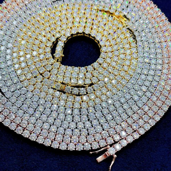 

Zuanfa Moissanite Jewelry Sterling Sier Moissanite VVS Pass Diamond Tester 3/4/5Mm Tennis Chain