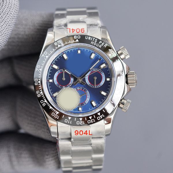 

Mens designer silver gray dial 40mm men's watch scratch resistant blue crystal stainless steel 904L bar time mark luminous automatic mechanical watch factory, 13
