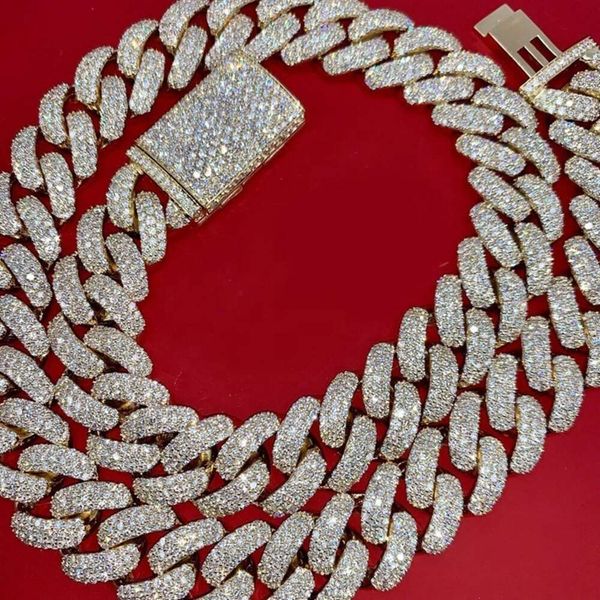 

Iced Out Street Wear Men Moissanite Hip Hop Jewelry Diamond S Sliver Cuban Necklace Chain