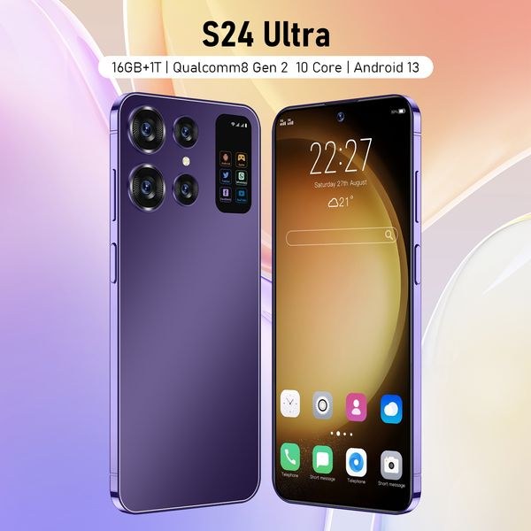 

2024 Mobile Phones S23 Ultra 7.3 HD Screen SmartPhone Original 16G+1T 5G Dual Sim Celulares Android Unlocked 100MP 8000mAh Cell Phone