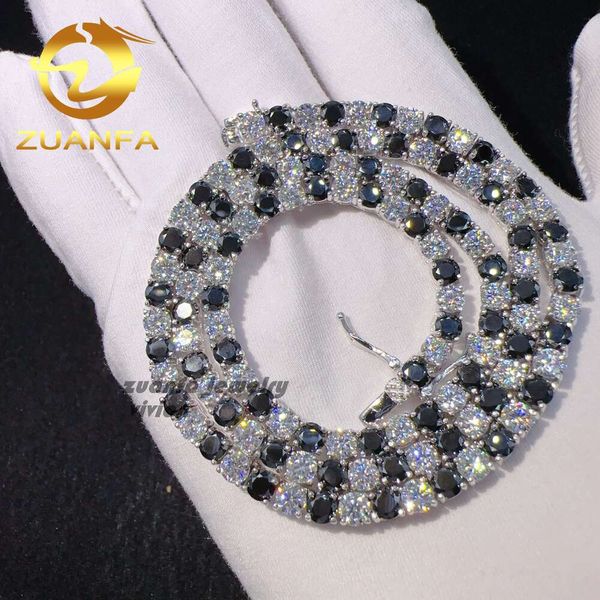 

Pass Diamond Tester Sterling Sier Fine Jewelry Black Moissanite Tennis Chain