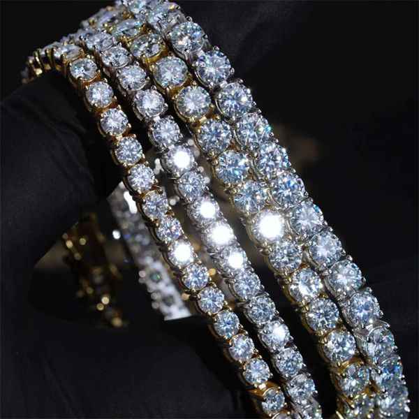 

AAA Gems 4Mm Hip Hop Square Diamond Big Moissanite Tennis Chain Choker