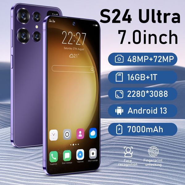 

S24 Ultra Mobile Phones 6.8 HD Screen SmartPhone Original 16G+1T 5G Dual Sim Celulares Android Unlocked 72MP 8000mAh Cell Phone