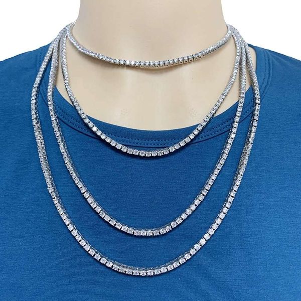 

Mens Hot Sell Ready To Ship Stock One Row 3Mm Cubic Zirconia Stainless Steel Cztennis Chain