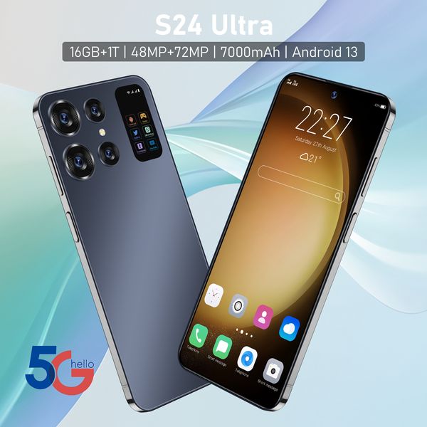 

New Smartphone S24 Ultra 5G 7.3" Snapdragon 8 gen2 Android Cellphones Unlocked 8000mAh 16GB+1TB Telefone Global Version Mobile
