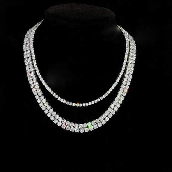 

Best Selling 16Inchs/18Inchs/20Inchs/ 22Inchs/24Inchs 4Mm Iced Out Sier Jewelry CZ Tennis Chain Necklace