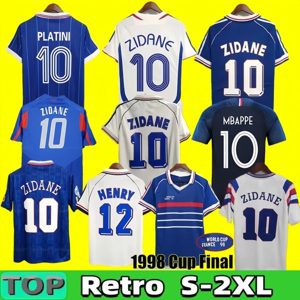 

1998 2002 RETRO French soccer jersey VINTAGE ZIDANE HENRY MAILLOT jerseys 1996 2004 Football Jerseys shirt Trezeguet away finals 2006 white 2000, 1998 away jersey