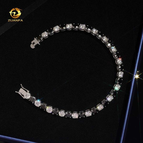 

Zuanfa 6.5Mm Vvs Diamond Chains Iced Out Sterling Sier Black White Moissanite Tennis Necklace And Bracelet