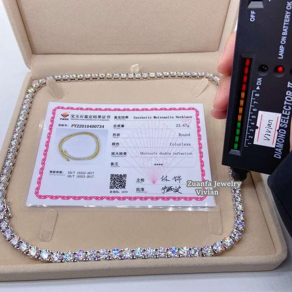 

2Mm 3Mm 4Mm 5Mm 6.5Mm 7Mm 7.5Mm 8Mm Classic Necklace Sier VVS Moissanite Mens Chains Fine Jewelry Tennis Chain