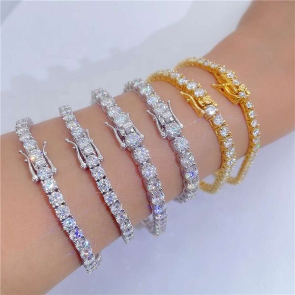 

3Mm 4Mm 5Mm 6Mm Iced Out Moissanite 10K Solid Gold Hip Hop Jewelry VVS Diamond Tennis Chain